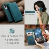 Coque portefeuille CASEME Retro Texture pour Samsung Galaxy S25 Edge - Bleu 3