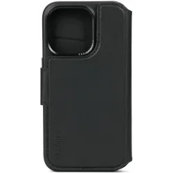 Coque portefeuille détachable Decoded en cuir véritable 2-en-1 pour Apple iPhone 15 Pro - Noir