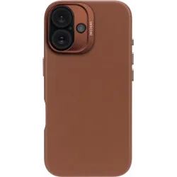 Coque arrière Decoded en cuir véritable pour Apple iPhone 16 - Tan