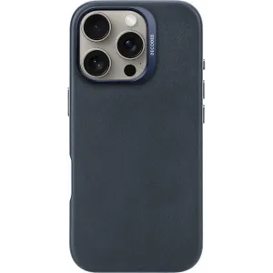 Coque arrière Decoded en cuir véritable pour Apple iPhone 16 Pro - Navy