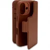 Coque portefeuille détachable Decoded en cuir véritable 2-en-1 pour Apple iPhone 16 - Tan 2
