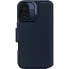 Coque portefeuille en cuir véritable Decoded en cuir véritable 2-en-1 pour Apple iPhone 16 - Navy