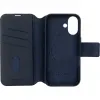 Coque portefeuille en cuir véritable Decoded en cuir véritable 2-en-1 pour Apple iPhone 16 - Navy 5