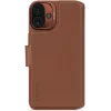 Coque portefeuille en cuir véritable Decoded en cuir véritable 2-en-1 pour Apple iPhone 16 Plus - Tan