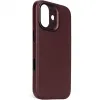 Coque arrière Decoded en cuir véritable pour Apple iPhone 17 - Dark Ruby 2