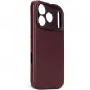 Coque arrière Decoded en cuir véritable pour Apple iPhone 17 Pro - Dark Ruby 2