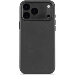 Coque arrière Decoded en cuir véritable pour Apple iPhone 17 Pro - Noir