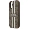 Coque arrière rigide Guess 4G Printed Stripes avec MagSafe pour Apple iPhone 17 - Marron 4