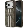 Coque arrière rigide Guess 4G Printed Stripes avec MagSafe pour Apple iPhone 17 Pro - Marron 0
