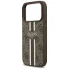 Coque arrière rigide Guess 4G Printed Stripes avec MagSafe pour Apple iPhone 17 Pro - Marron 4