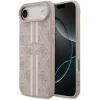 Coque arrière rigide Guess 4G Printed Stripes avec MagSafe pour Apple iPhone Air - Rose 0
