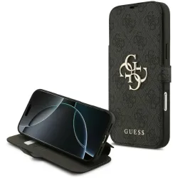 Coque portefeuille Guess 4G Big Metal Logo pour Apple iPhone 17 Pro Max - Noir