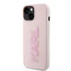 Coque arrière Karl Lagerfeld 3D Rubber Glitter Logo pour Apple iPhone 15 - Rose 1