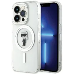Coque arrière Karl Lagerfeld IML Ikonik avec MagSafe pour Apple iPhone 15 Pro - Transparent