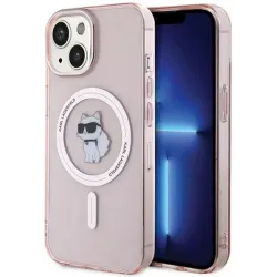 Coque arrière Karl Lagerfeld IML Choupette avec MagSafe pour Apple iPhone 15 - Rose