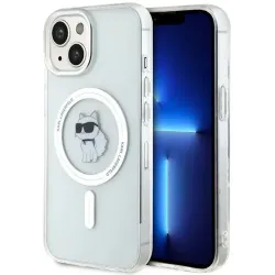 Coque arrière Karl Lagerfeld IML Choupette avec MagSafe pour Apple iPhone 15 - Transparent