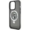 Coque arrière rigide Karl Lagerfeld Ring Stand Karl & Choupette avec MagSafe pour Apple iPhone 15 Pro - Noir 6