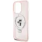 Coque arrière rigide Karl Lagerfeld Ring Stand Karl & Choupette avec MagSafe pour Apple iPhone 15 Pro - Rose