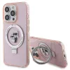 Coque arrière rigide Karl Lagerfeld Ring Stand Karl & Choupette avec MagSafe pour Apple iPhone 15 Pro - Rose 2