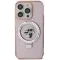 Coque arrière rigide Karl Lagerfeld Ring Stand Karl & Choupette avec MagSafe pour Apple iPhone 15 - Rose