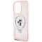 Coque arrière rigide Karl Lagerfeld Ring Stand Karl & Choupette avec MagSafe pour Apple iPhone 15 Pro Max - Rose