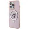 Coque arrière rigide Karl Lagerfeld Ring Stand Karl & Choupette avec MagSafe pour Apple iPhone 15 Pro Max - Rose 3