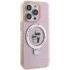 Coque arrière rigide Karl Lagerfeld Ring Stand Karl & Choupette avec MagSafe pour Apple iPhone 15 Pro Max - Rose 5