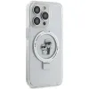 Coque arrière rigide Karl Lagerfeld Ring Stand Karl & Choupette avec MagSafe pour Apple iPhone 14 Pro - Blanc 4