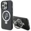 Coque arrière rigide Karl Lagerfeld Ring Stand Karl & Choupette avec MagSafe pour Apple iPhone 14 Pro - Noir
