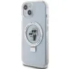 Coque arrière rigide Karl Lagerfeld Ring Stand Karl & Choupette avec MagSafe pour Apple iPhone 14 - Blanc 2