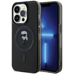 Coque arrière Karl Lagerfeld IML Ikonik avec MagSafe pour Apple iPhone 14 Pro - Noir