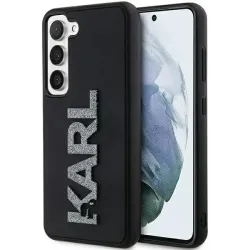 Coque arrière Karl Lagerfeld 3D Rubber Glitter Logo pour Samsung Galaxy S24 - Noir