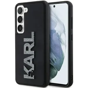 Coque arrière Karl Lagerfeld 3D Rubber Glitter Logo pour Samsung Galaxy S24 - Noir