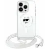 Coque arrière Karl Lagerfeld IML Choupette Head & Cord avec MagSafe pour Apple iPhone 14 Pro - Transparent