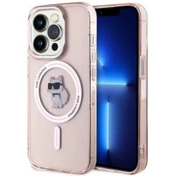 Coque arrière Karl Lagerfeld IML Choupette avec MagSafe pour Apple iPhone 14 Pro Max - Rose