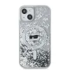 Coque arrière Karl Lagerfeld Liquid Glitter Choupette Head avec MagSafe pour Apple iPhone 14 - Transparent 2
