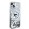 Coque arrière Karl Lagerfeld Liquid Glitter Choupette Head avec MagSafe pour Apple iPhone 14 - Transparent 3