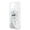 Coque arrière Karl Lagerfeld Liquid Glitter Choupette Head avec MagSafe pour Apple iPhone 14 - Transparent 5