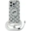 Coque arrière Karl Lagerfeld IML Crossbody Monogram Karl & Choupette Head avec MagSafe pour Apple iPhone 15 Pro - Transparent
