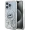 Coque arrière Karl Lagerfeld Liquid Glitter Choupette Head avec MagSafe pour Apple iPhone 15 Pro - Transparent