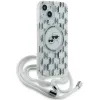 Coque arrière Karl Lagerfeld IML Crossbody Monogram Karl & Choupette Head avec MagSafe pour Apple iPhone 15/14 - Transparent 3