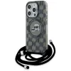 Coque arrière Karl Lagerfeld IML Crossbody Monogram Karl & Choupette Head avec MagSafe pour Apple iPhone 15 Pro - Noir
