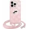 Coque arrière Karl Lagerfeld IML Crossbody Monogram Karl & Choupette Head avec MagSafe pour Apple iPhone 15 Pro - Rose
