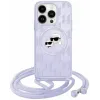 Coque arrière Karl Lagerfeld IML Crossbody Monogram Karl & Choupette Head avec MagSafe pour Apple iPhone 15 Pro - Violet