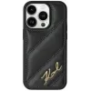 Coque arrière Karl Lagerfeld Diagonal Quilted Script pour Apple iPhone 15 - Noir