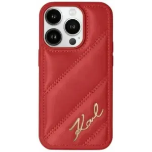 Coque arrière Karl Lagerfeld Diagonal Quilted Script pour Apple iPhone 15/14 - Rouge