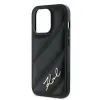 Coque arrière Karl Lagerfeld Diagonal Quilted Script pour Apple iPhone 14 Pro - Noir 6