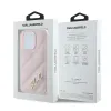 Coque arrière Karl Lagerfeld Diagonal Quilted Script pour Apple iPhone 14 Pro - Rose 8
