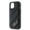Coque arrière Karl Lagerfeld Diagonal Quilted Script pour Apple iPhone 14 - Noir 6