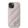 Coque arrière Karl Lagerfeld Diagonal Quilted Script pour Apple iPhone 14 - Rose 3